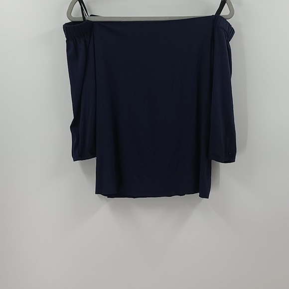 Bailey 44 navy off the shoulder 3/4 length blouse - Picture 3 of 5